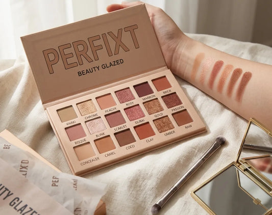 Nude Eyeshadow Palette - 18 Colors Shimmer & Matte Pressed Pigments