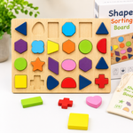 Educational Shape Sorter Board – Montessori Wooden Puzzle Toy for Toddlers & Kids