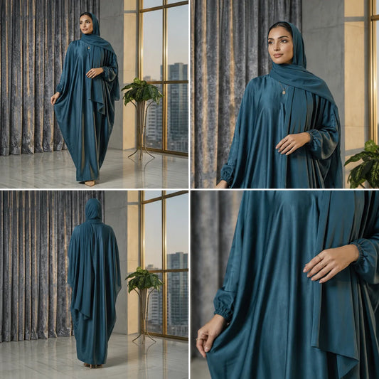Luxury 2-Piece Abaya Set with Matching Scarf