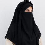 Premium Crown Embellished Black Hijab