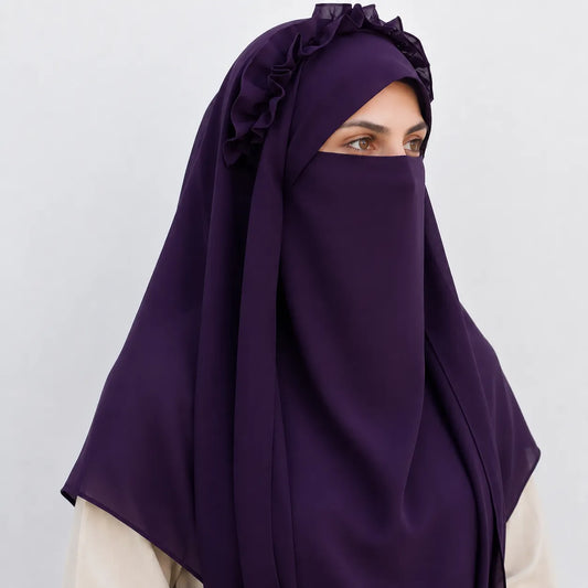 Premium Crown Embellished Black Hijab