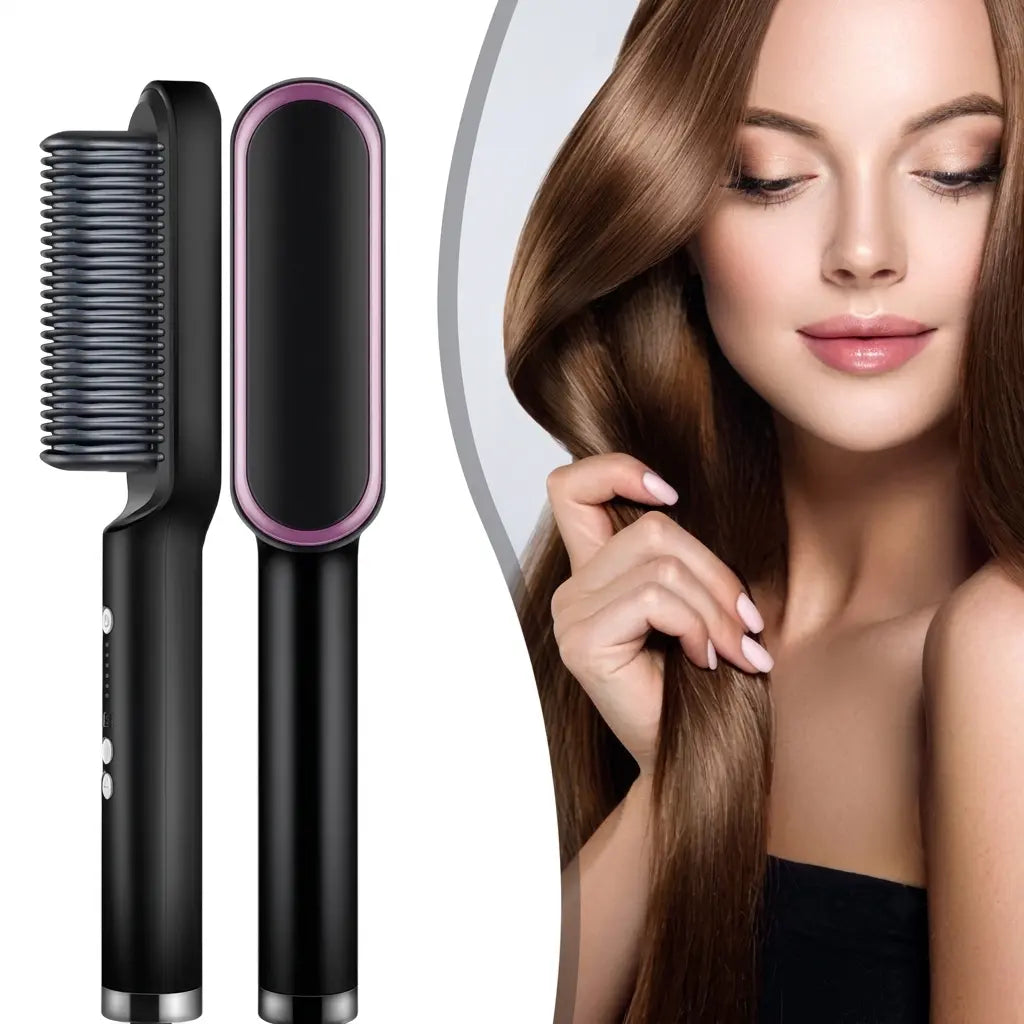 2-in-1 Electric Hair Straightener Comb