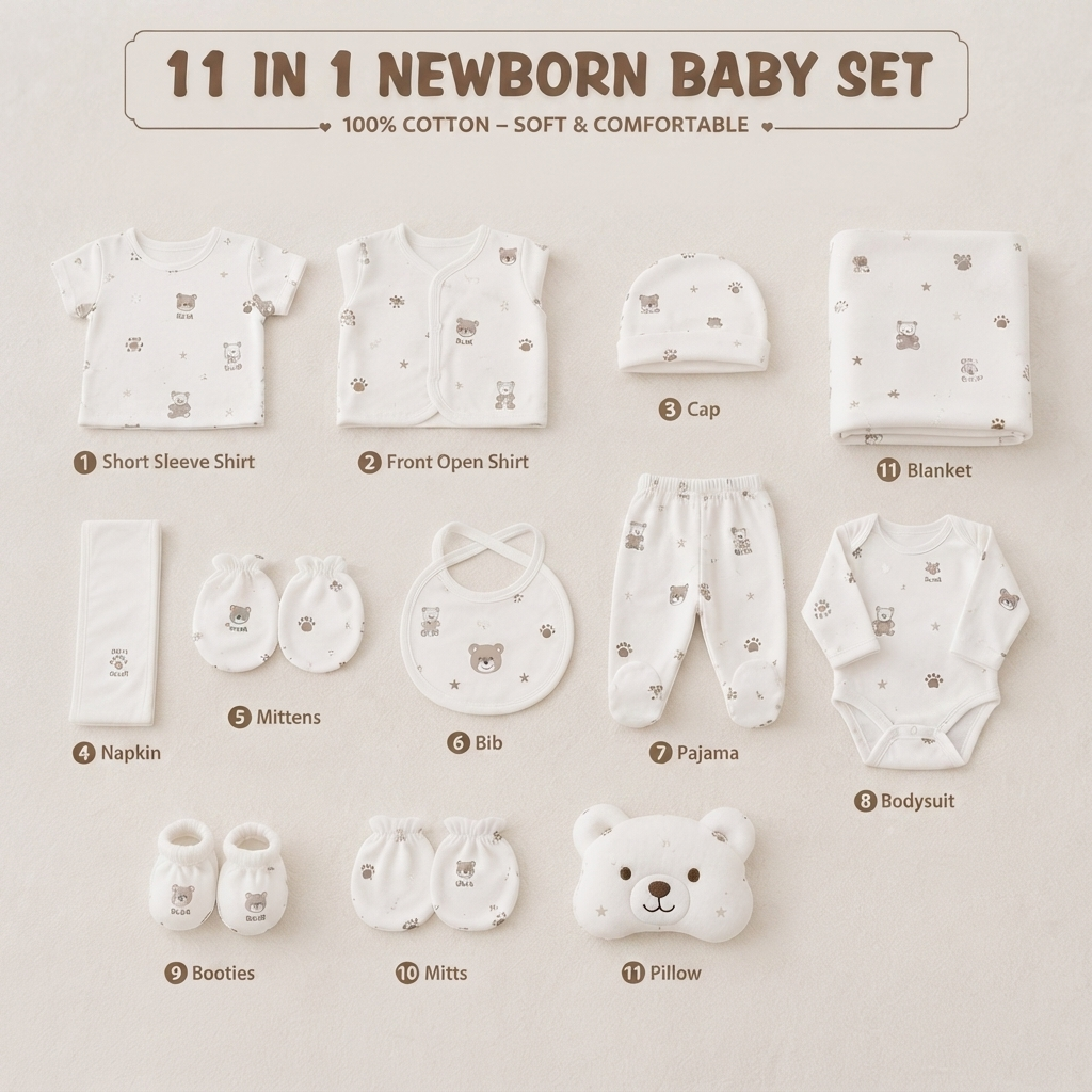 Premium 11-in-1 Newborn Baby Gift Set – Soft