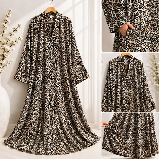 Bold Cheetah Print Butterfly Kaftan Abaya – Statement Modest Wear