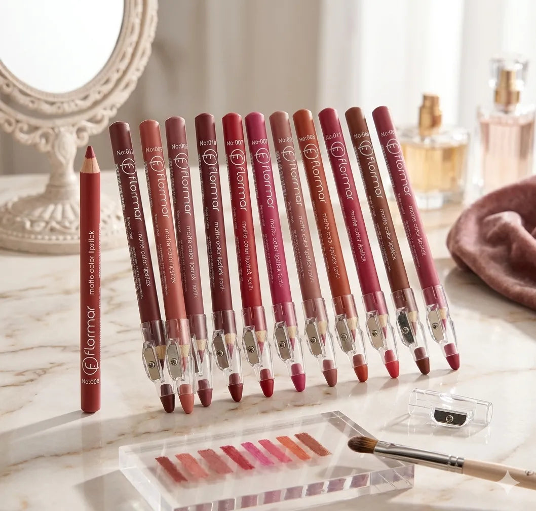 Lip Liner Pencils Set (Pack of 6/12) - Nude & Dark Shades, Matte Waterproof