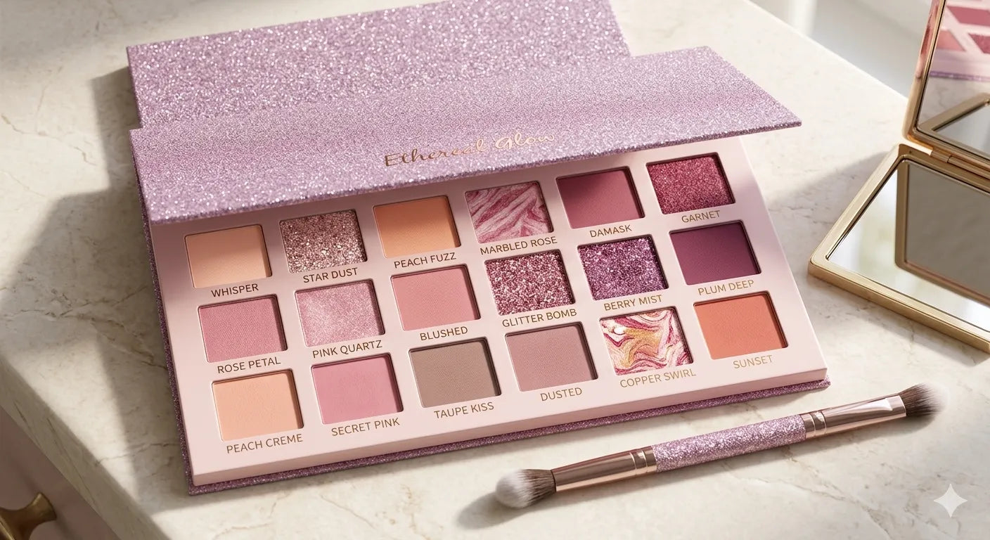 Nude Eyeshadow Palette - 18 Colors Shimmer & Matte Pressed Pigments