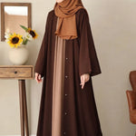 Modern Everyday Abaya: Chocolaty Brown with Tich-Buttons & Stoller
