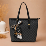 Signature Luxury Tote Bag with Elegant Ribbon Scarf – Premium Quality