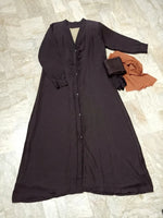 Modern Everyday Abaya: Chocolaty Brown with Tich-Buttons & Stoller