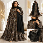 Bold Cheetah Print Butterfly Kaftan Abaya – Statement Modest Wear